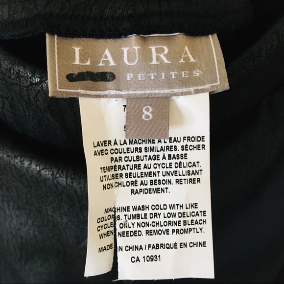 Woman’s Size 8 Laura Petites Faux Leather Leggings - Picture 4 of 6